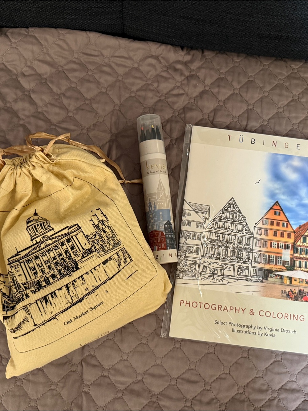 Kevia European Travel Gift Set -Puzzle, Coloring Book & 12 Color Pencil Set